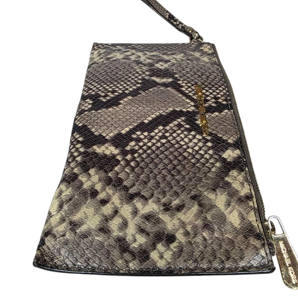 Michael Kors Brown Snake Print Wristle/Clutch